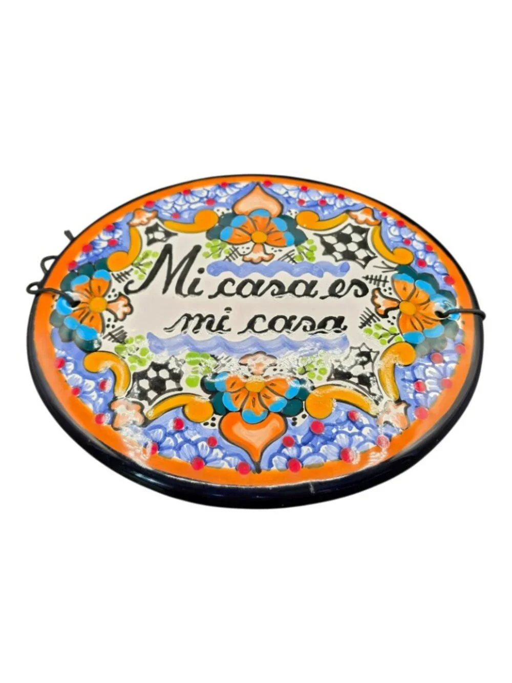 Hand-Painted Talavera Ceramic Wall Plaque 